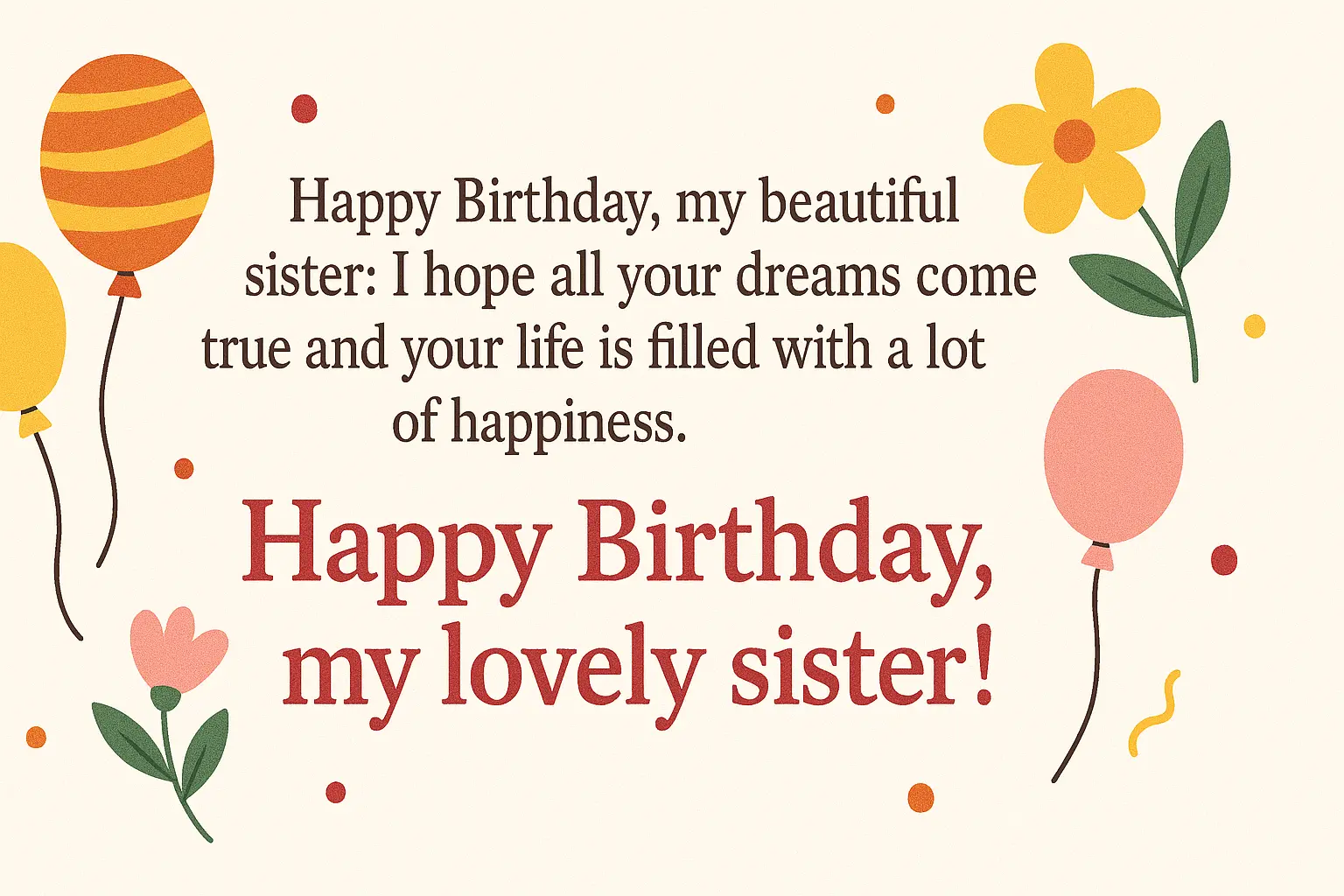 Birthday Wishes for Sister